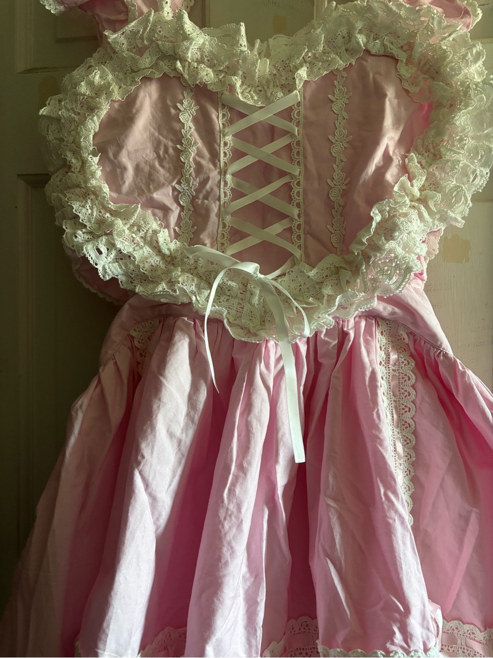 [Pink Version] Plus Size Sweet Lolita Jumper Skirt with Shirt and Bloomers - Picture 3 of 5